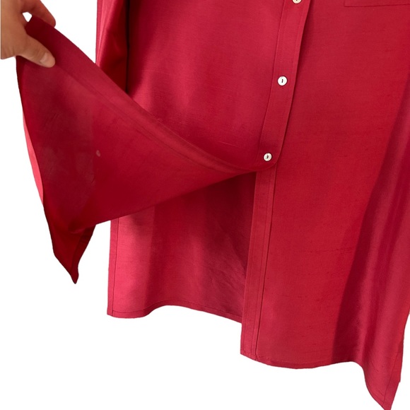 Allison Taylor Silk button up shirt dress tunic size large - Picture 4 of 6